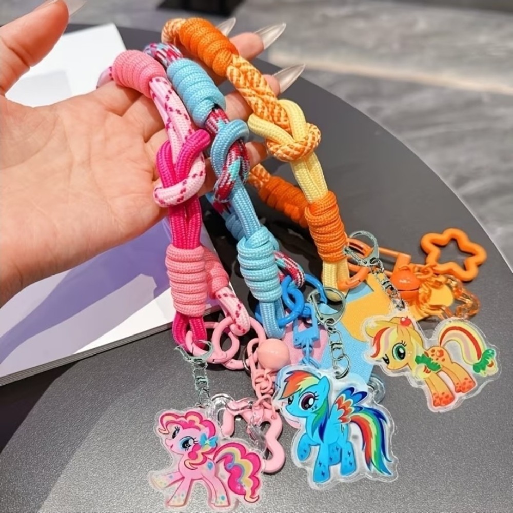 My Little Pony Applejack Phone Lanyard Charm Braided Rope Keychain MLP Anti-Loss - Picture 3 of 5